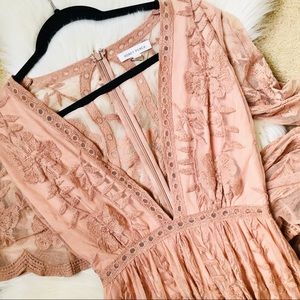 Honey Punch Rose/Muave Crochet Dress